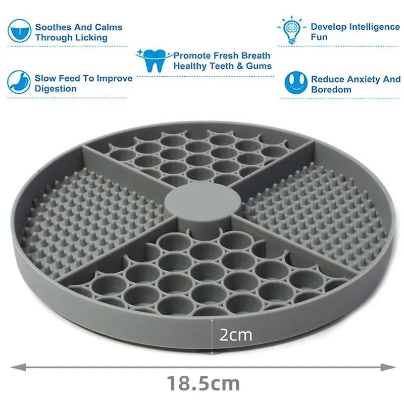Silicone Licking Mat Cat Slow Feeder With Suction Cup Slow Feeding Pad Dog Licking Pad Anxiety-relieving Utensils-3