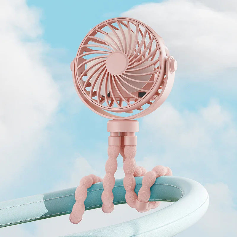 Portable USB Charging Multipurpose Fan For Car Stroller Desk-9