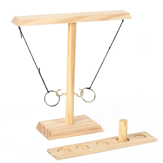 Wooden Hook and Ring Game, Throwing Ring Toss Battle Toy-1