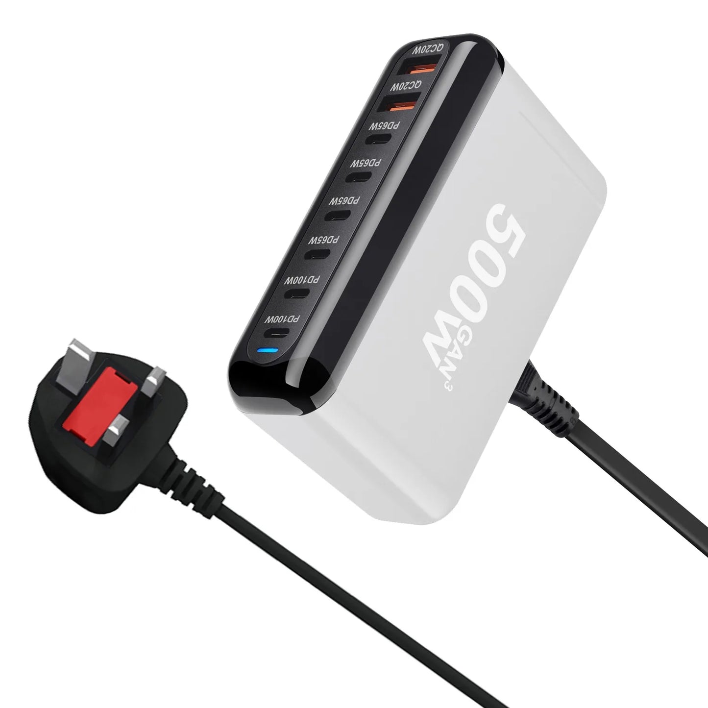 Dropshipping Products 2024 500W Notebook Gan Mobile Side Table Usb Fast Charger Adapters for Laptop Phone Type C Usb Charger-5