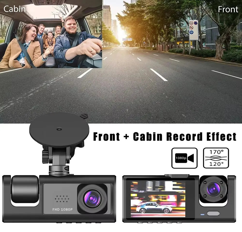Dash Cam Front Rear, 170°Wide Angle 1080p Full HD Dash Camera, Night Vision, WDR, Accident Lock, Loop Recording, Parking Monitor-3