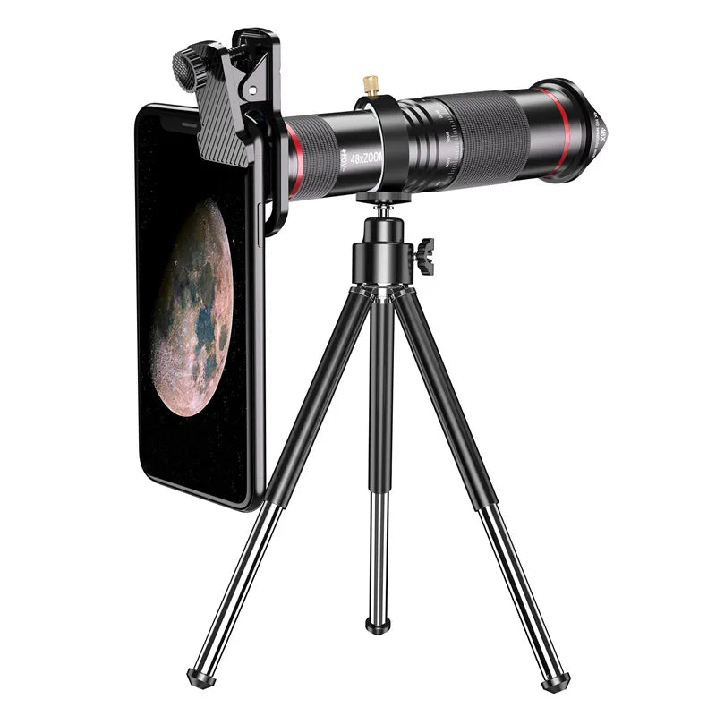 Telephoto Monocular 48X Telescope Mobile Phone Zoom Camera Lens Kit with Tripod Stand-0
