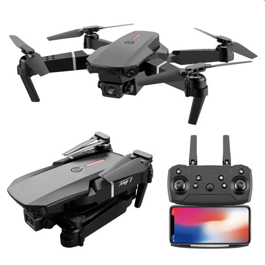 E88 Pro Drone with 4K Camera, WiFi FPV 1080P HD Dual Foldable RC Quadcopter Altitude Hold, Headless Mode, Visual Positioning, Auto Return Mobile App Control-0