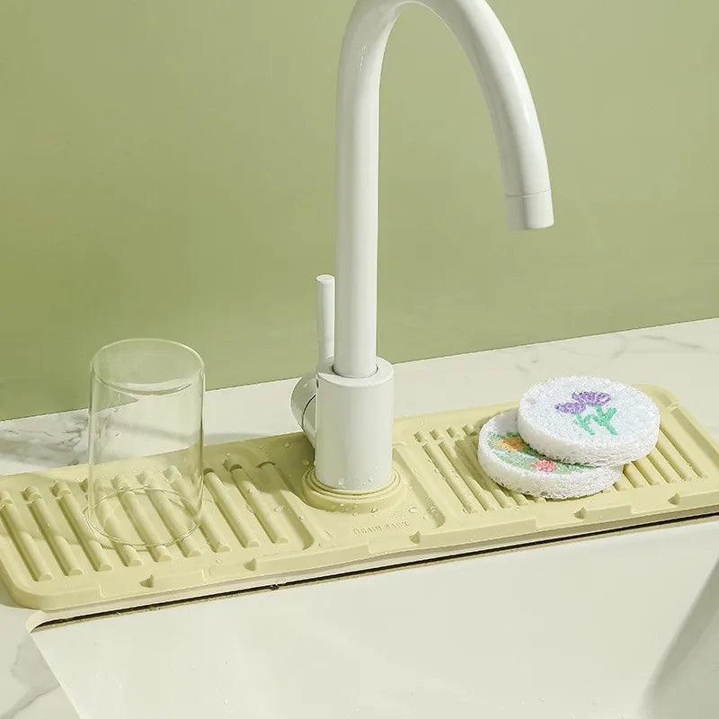 Factory Personalized Custom New Arrival Silicone Faucet Splash Drain Mat Silicone Kitchen Faucet Drain Mat-2