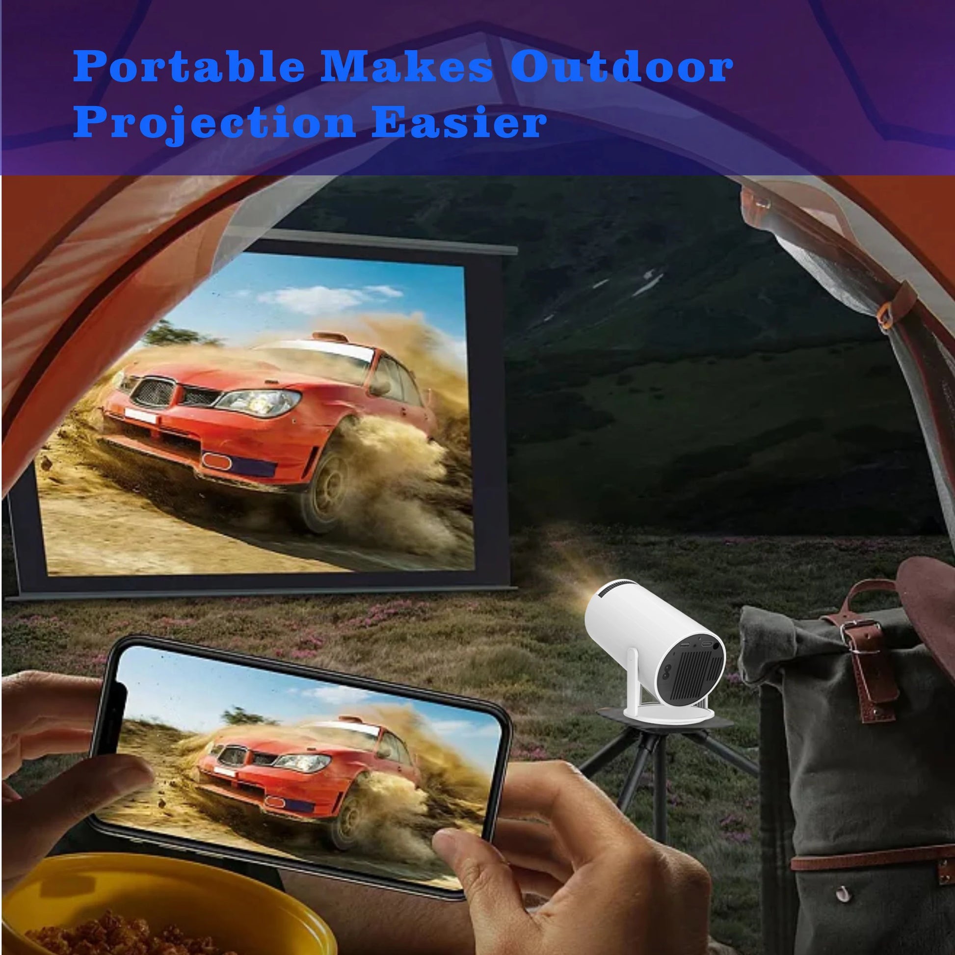 Mini Projector with WiFi and Bluetooth, 4K Support Outdoor Portable Movie Projector Built-in Android 11 system Auto Keystone Home Smart Projector for Phone/TV Stick/Laptop-5