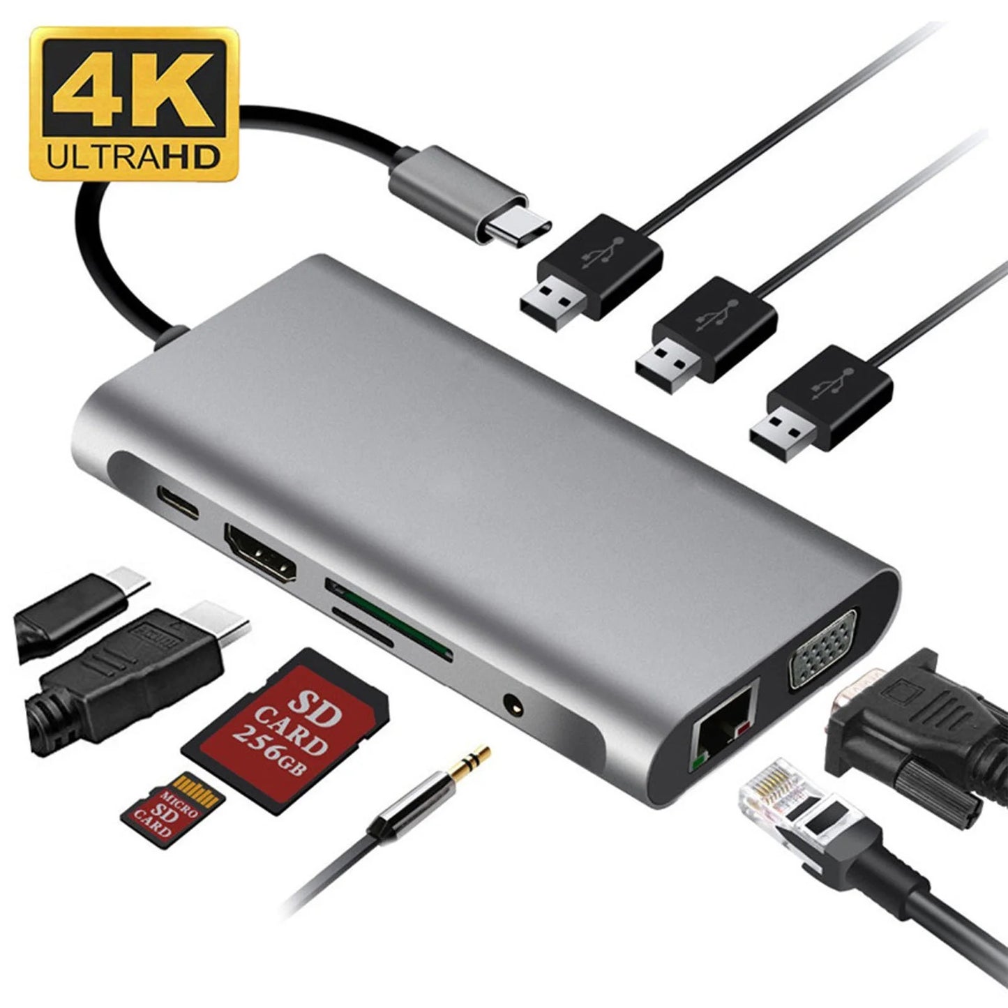  USB-C Hub Docking Station Adapter for Laptop (11/10/8/7/6/5/4/3 in 1)-7