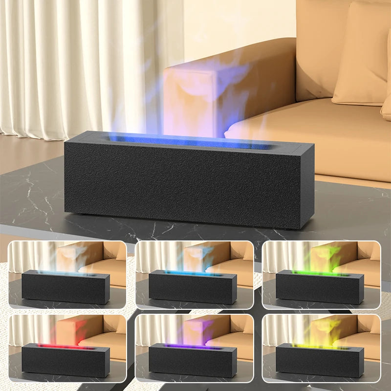 Simulation Flame Air Humidifier Aroma Diffuser with Night Light-4