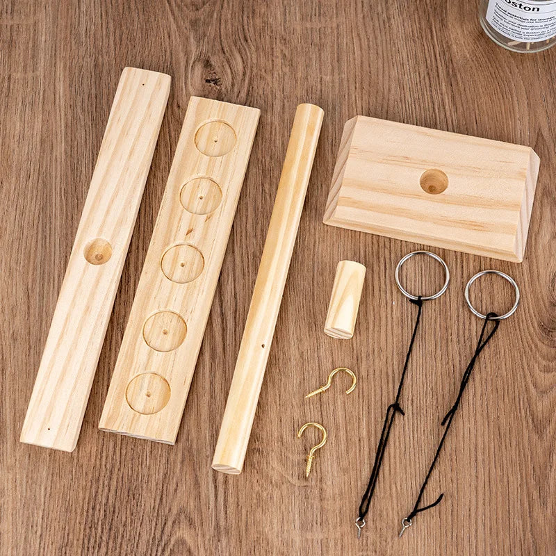 Wooden Hook and Ring Game, Throwing Ring Toss Battle Toy-4