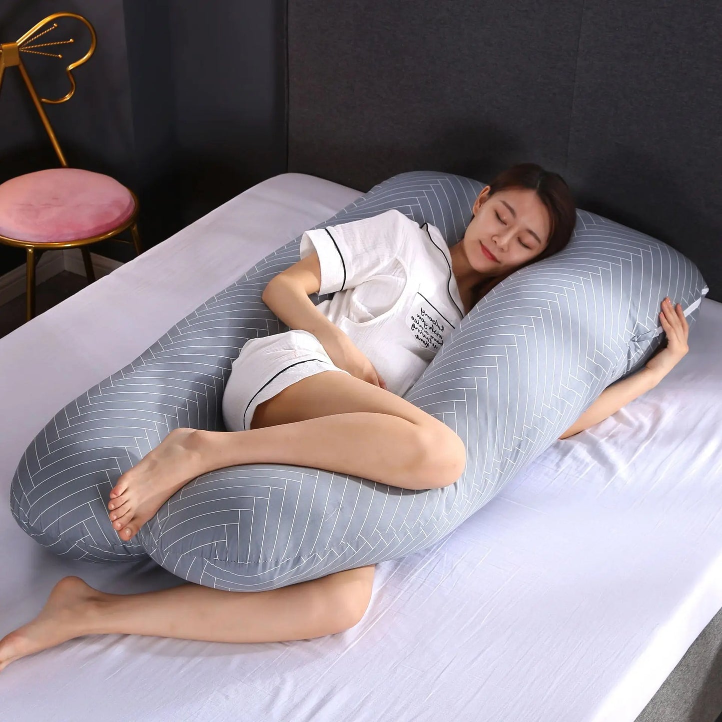 Multi-color U-shaped Multi-functional Cotton Maternity Pillow-27