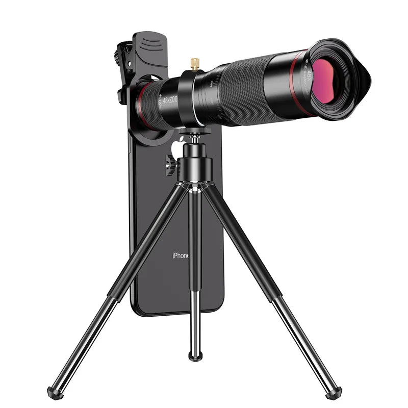Telephoto Monocular 48X Telescope Mobile Phone Zoom Camera Lens Kit with Tripod Stand-1