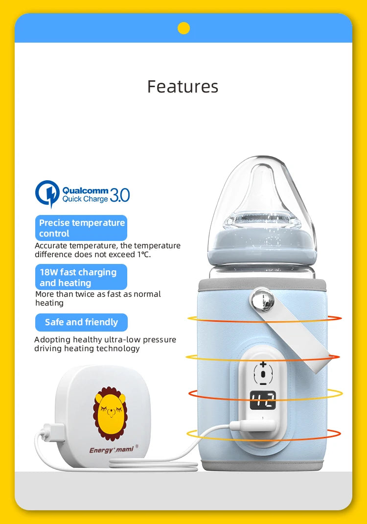 Portable Bottle  Warmer USB Charge Milk Heat Keeper Baby Bottle Keep Warmer Eco-Friendly Material Efficient Heating-4