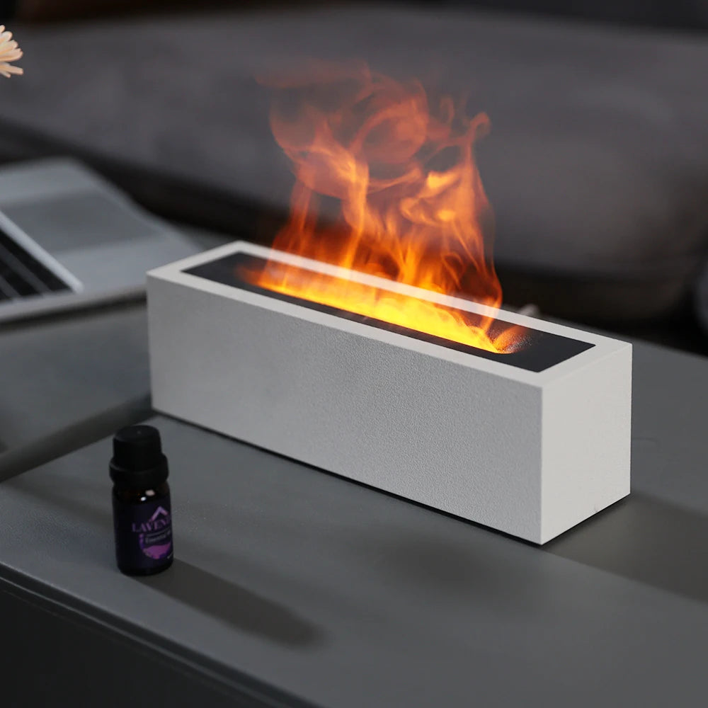 Simulation Flame Air Humidifier Aroma Diffuser with Night Light-0