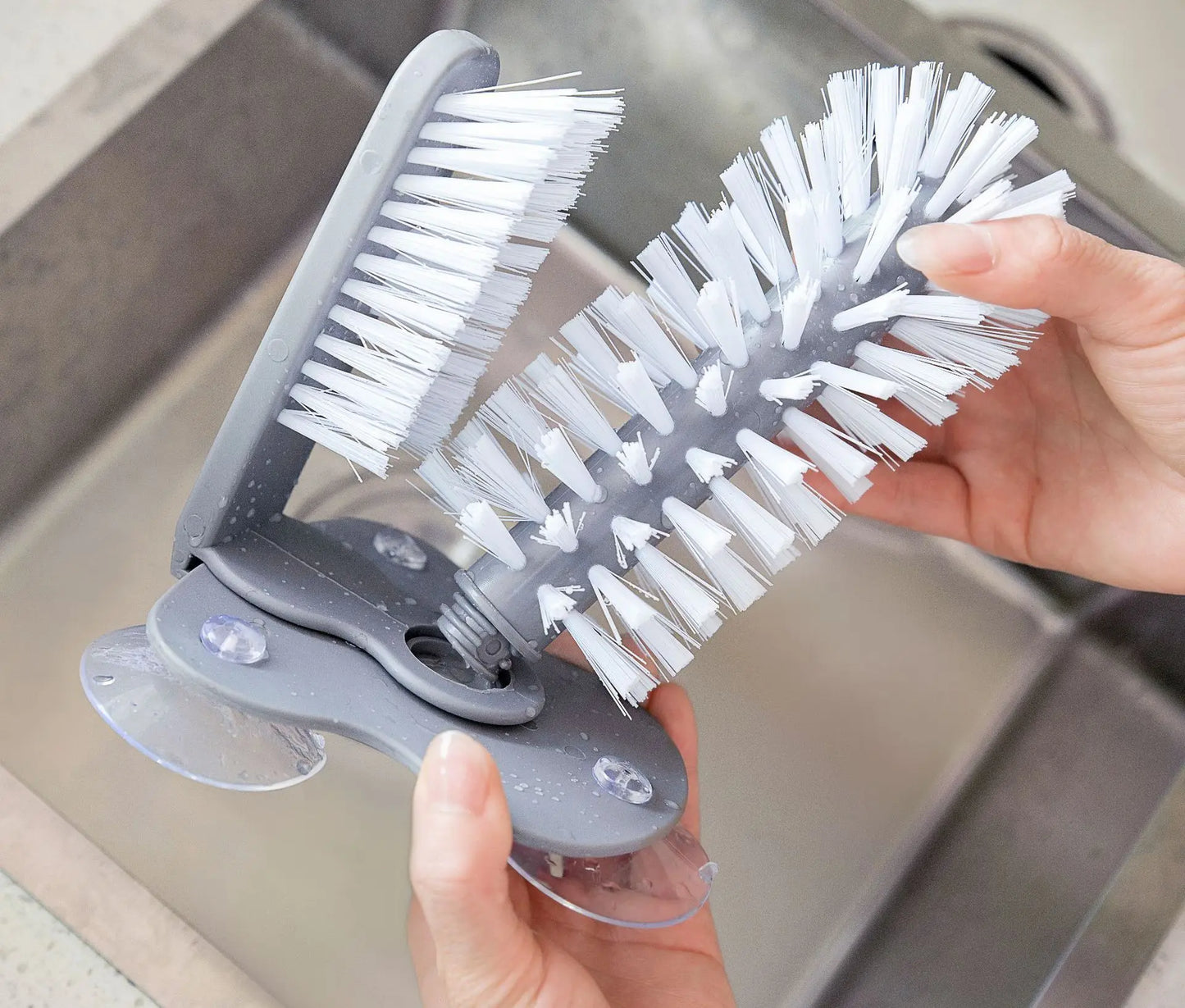 Glass Bottle Cup Washing Plastic Brushes Rotating Suction Cups Cleaning by Brush Household for Kitchen Sink Accessories Kitchen-4