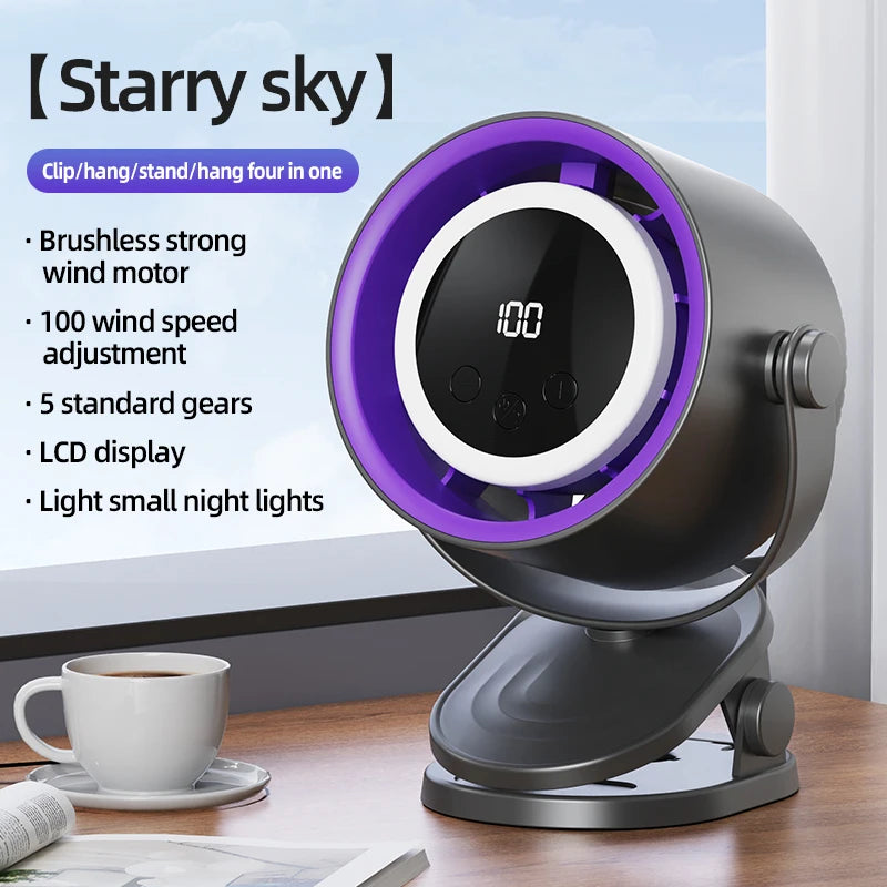 Multifunction Outdoor Stroller Clip-on Fan, Desk Table Fan, USB Portable Rechargeable-7