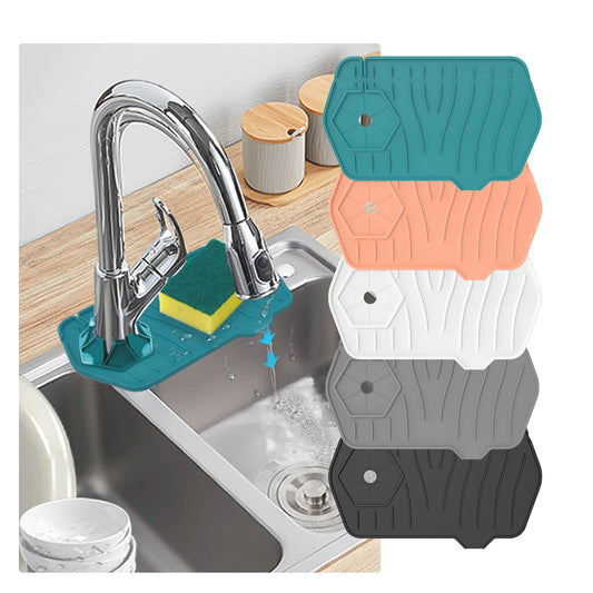 Hot Sales Silicone Faucet Splash Mat Water Draining Pad Silicone Sink Splash Guard Mat for Kitchen-0