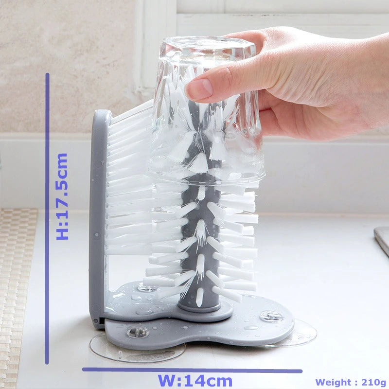 Glass Bottle Cup Washing Plastic Brushes Rotating Suction Cups Cleaning by Brush Household for Kitchen Sink Accessories Kitchen-1