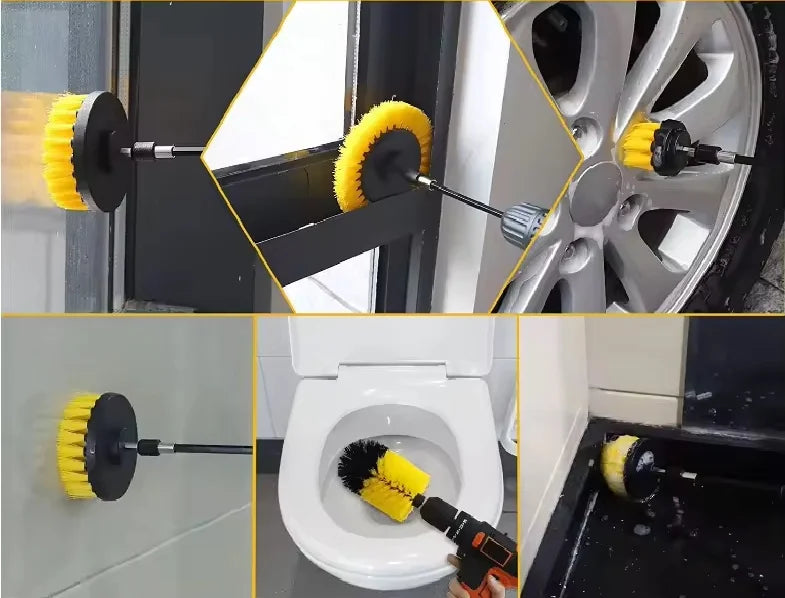 Drill Brush Attachment Set, 8 Pack 1/4in Power Scrubber Brush for Bathroom, Tub, Tile, Corner, Floor-3