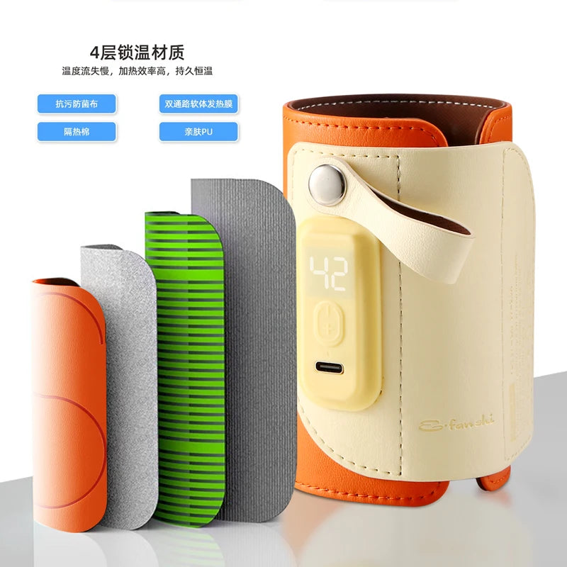 Portable Bottle  Warmer USB Charge Milk Heat Keeper Baby Bottle Keep Warmer Eco-Friendly Material Efficient Heating-1