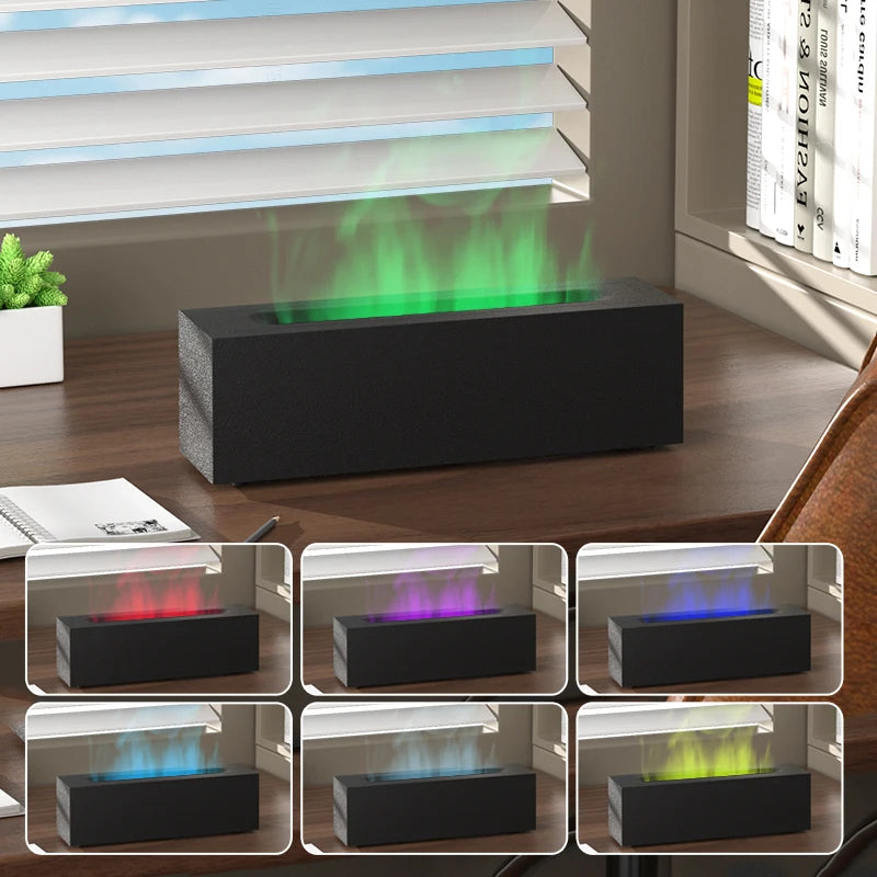 Simulation Flame Air Humidifier Aroma Diffuser with Night Light-8