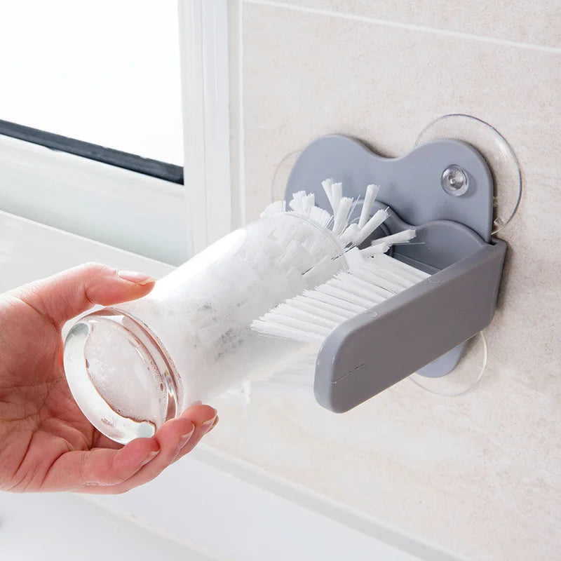 Glass Bottle Cup Washing Plastic Brushes Rotating Suction Cups Cleaning by Brush Household for Kitchen Sink Accessories Kitchen-3