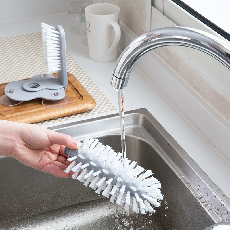 Glass Bottle Cup Washing Plastic Brushes Rotating Suction Cups Cleaning by Brush Household for Kitchen Sink Accessories Kitchen-5