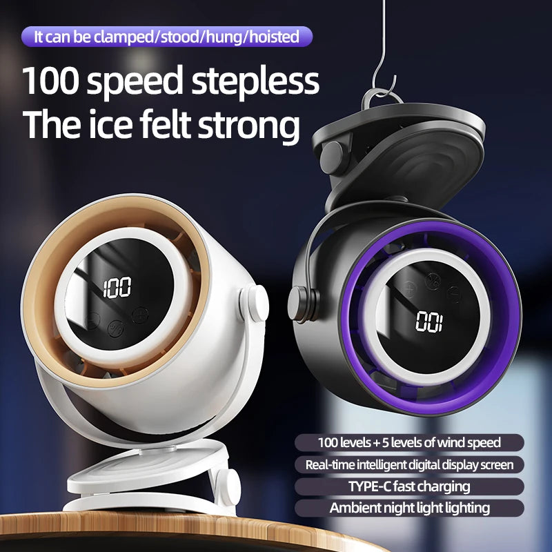 Multifunction Outdoor Stroller Clip-on Fan, Desk Table Fan, USB Portable Rechargeable-2