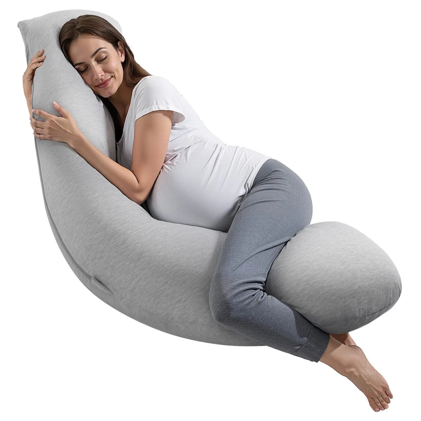 Soft & Breathable L-Shaped Maternity Pillow for Pregnant Women Pregnancy Support-0