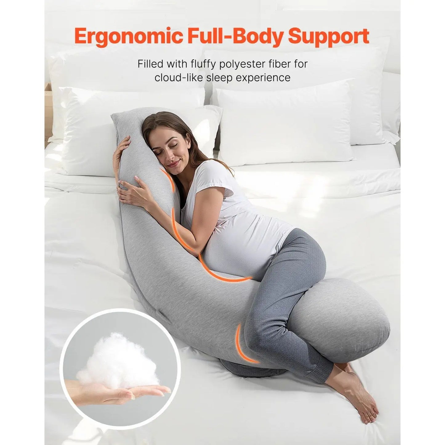 Soft & Breathable L-Shaped Maternity Pillow for Pregnant Women Pregnancy Support-2